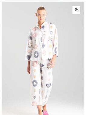 Natori Ikagai Printed Cotton Sateen Pajama set XL NWOT